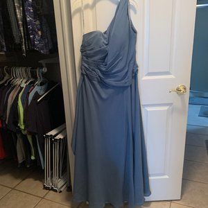 Long Bridesmaid Dress-Slate Blue